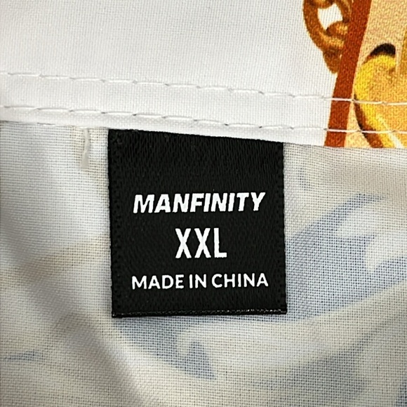 Shein Men's Manfinity Chain Print Shirt & Short Set Size XXL Resortwear Vacation - Picture 6 of 16